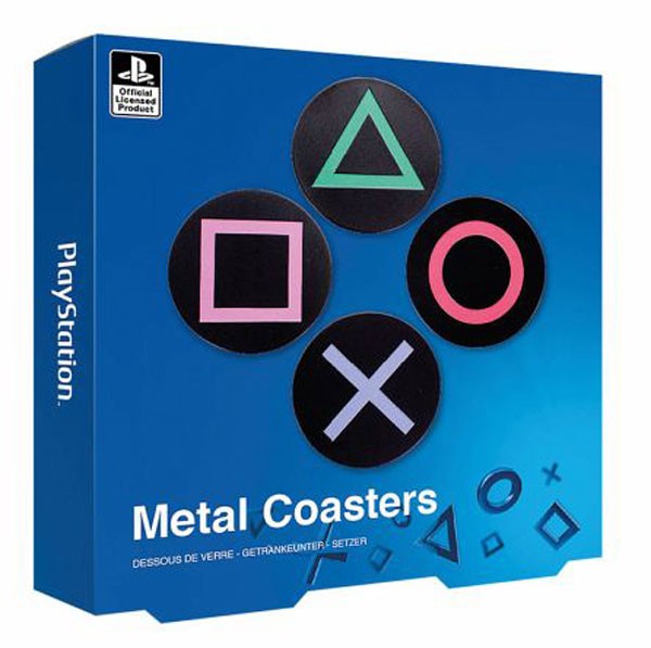 Playstation Buttons Metall Untersetzer 4er Set Merchandise Pegi Usk
