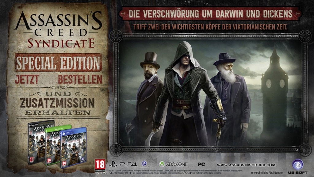 Xbox One Assassins Creed Syndicate Special Steelbook At Uncut Edition Inkl Bonus Dlc Pegi Bestellen