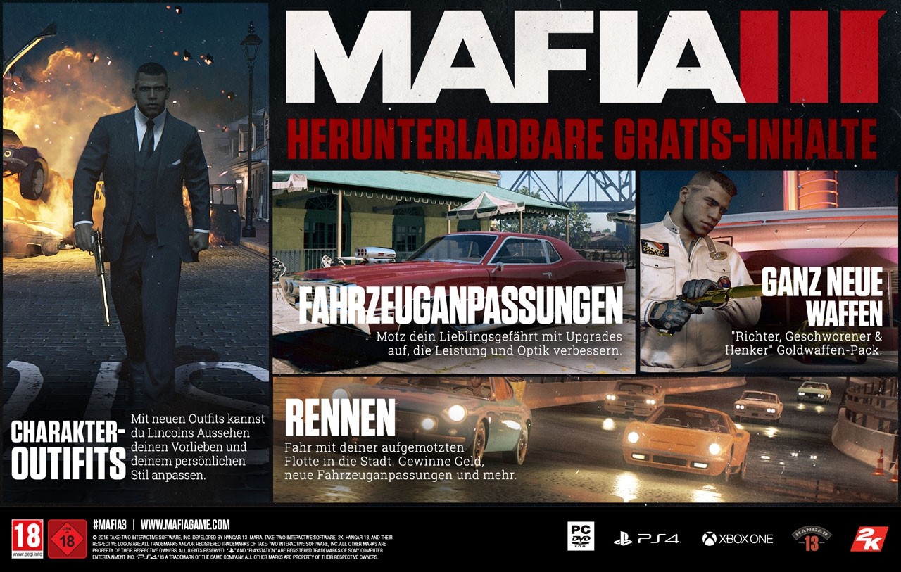 Xbox One Mafia 3 Inkl 13 Boni Pegi Bestellen